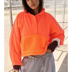 Free People Movement All Terrain Fleece Lightweight‎ Puffer Orange Size XS